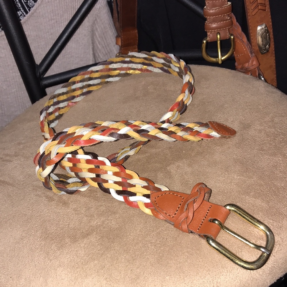 Genuine Leather Multi-Colored Capezio Belt - Size: Small